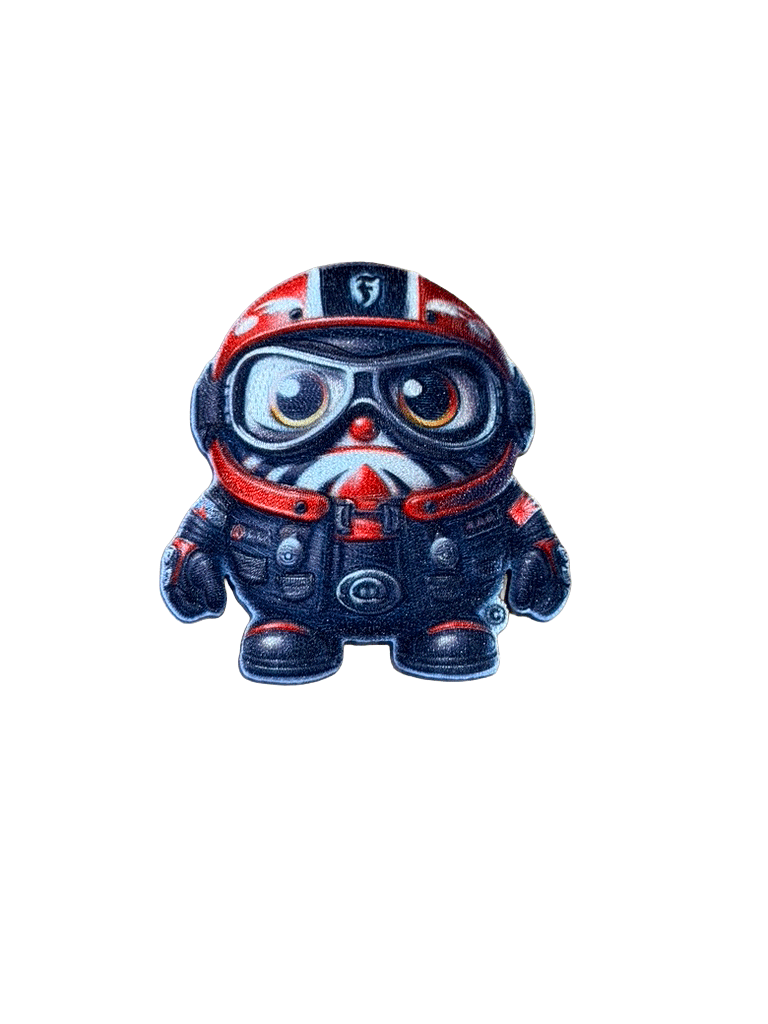 バイカーダルマ Biker Daruma iron on embroidered patch