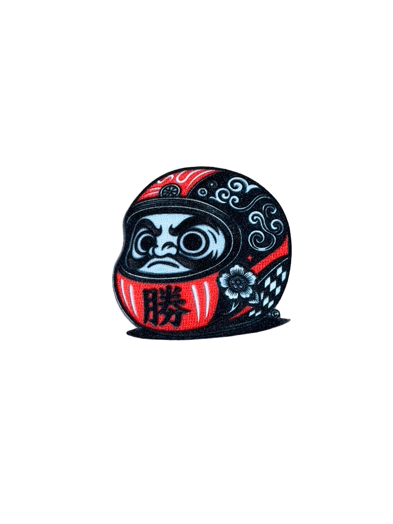 ヘルメットだるま Helmet Daruma iron on embroidered patch